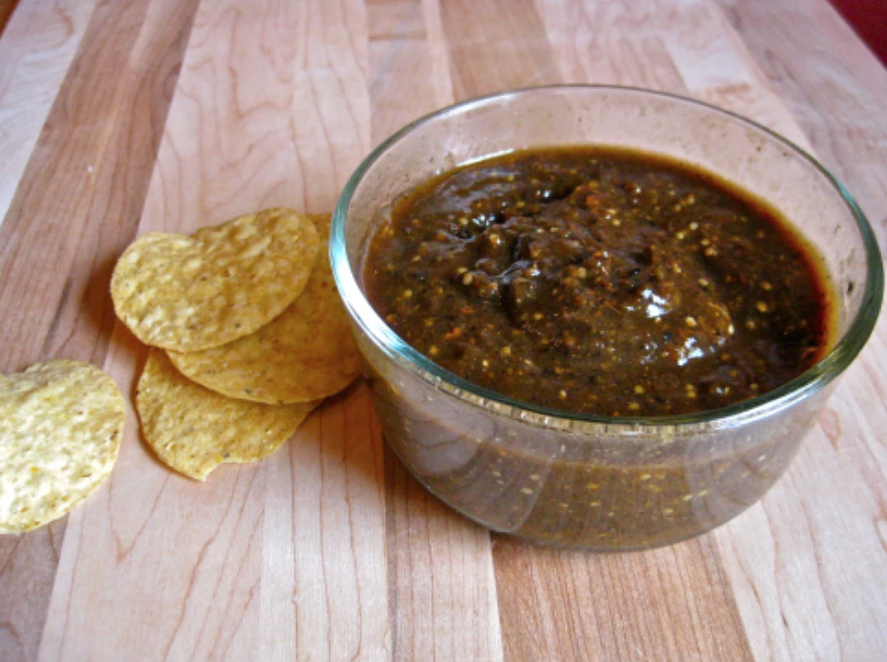 bowl of salsa and tortilla chips