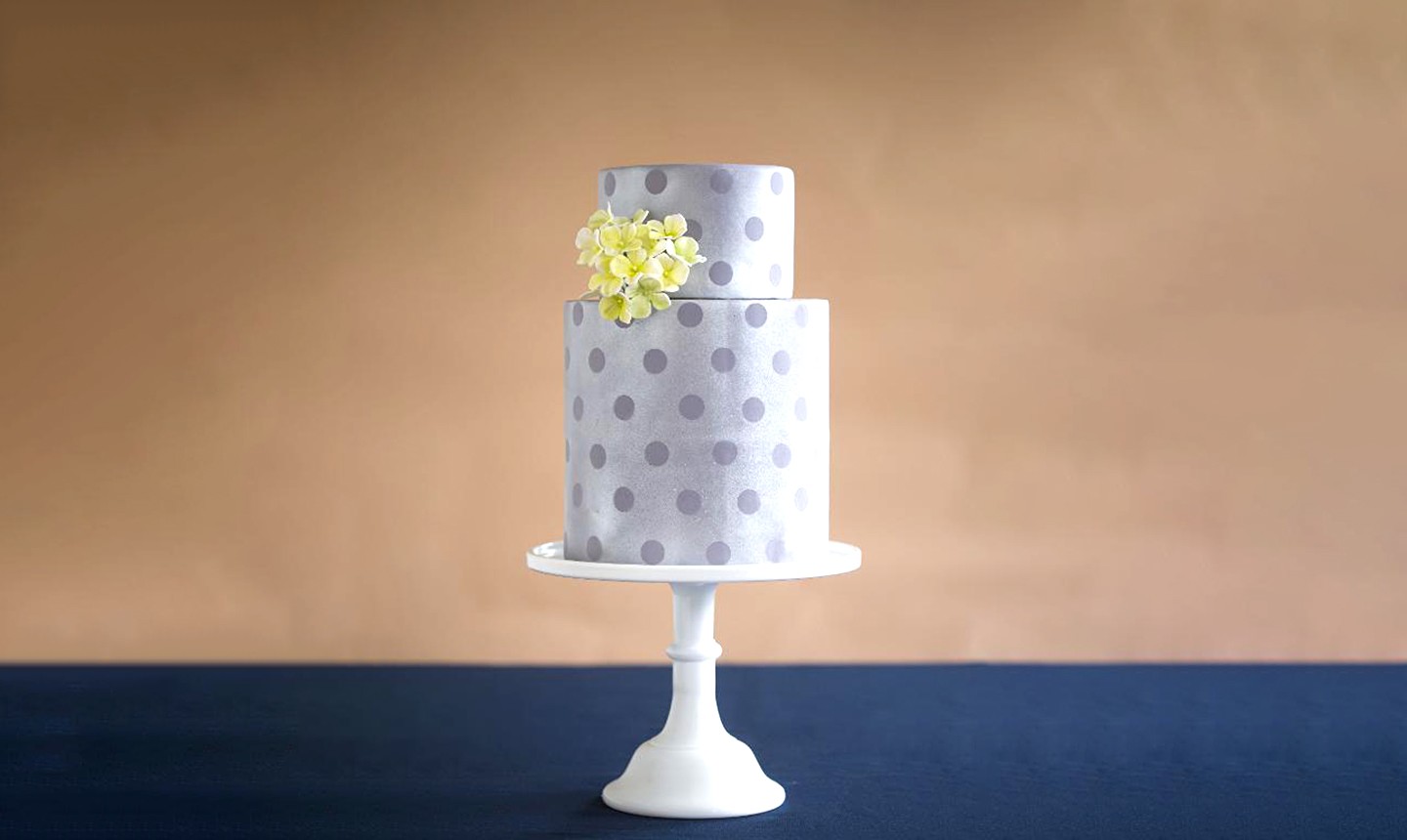 shimmer silver spot cake