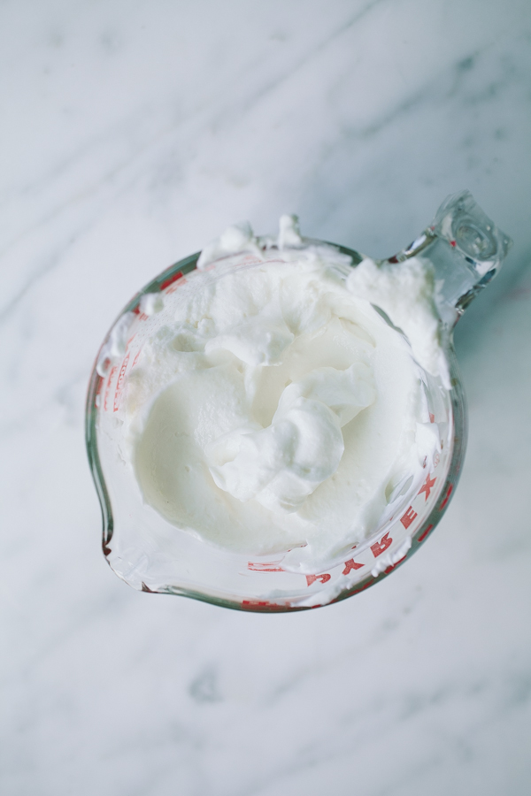 yogurt in a measuring cup