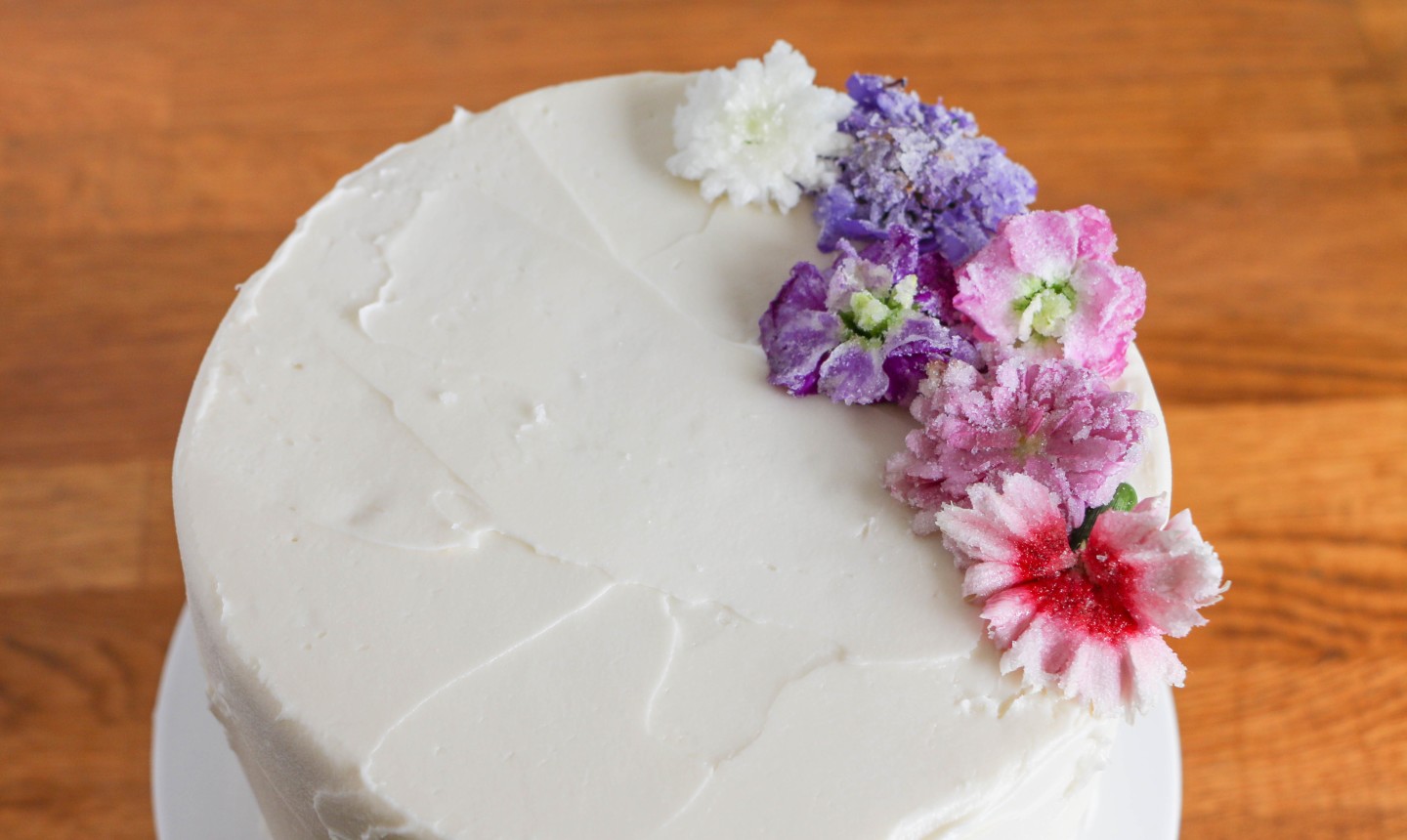 cake with candied flowers