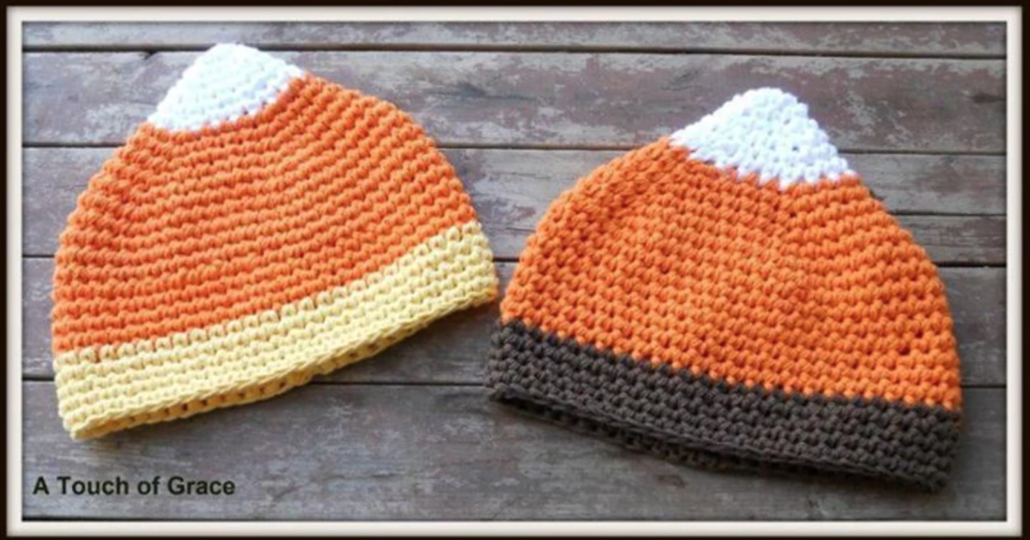 crochet candy corn hat