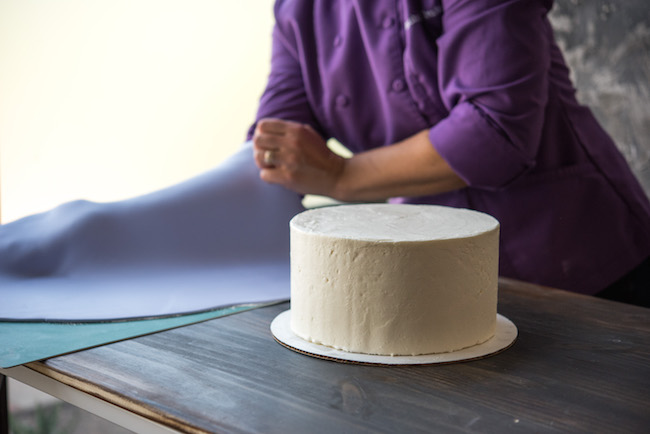 rolling out fondant tips