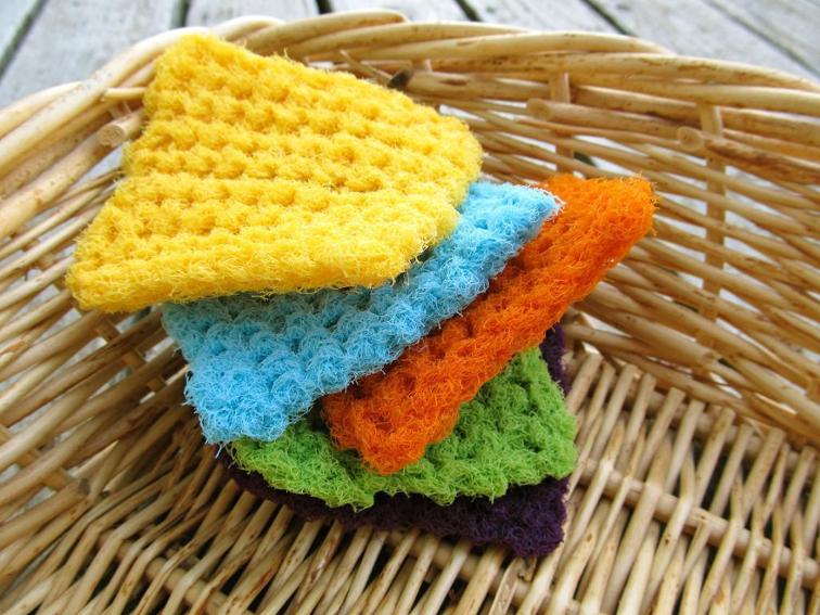 crochet colorful scrubbing pads