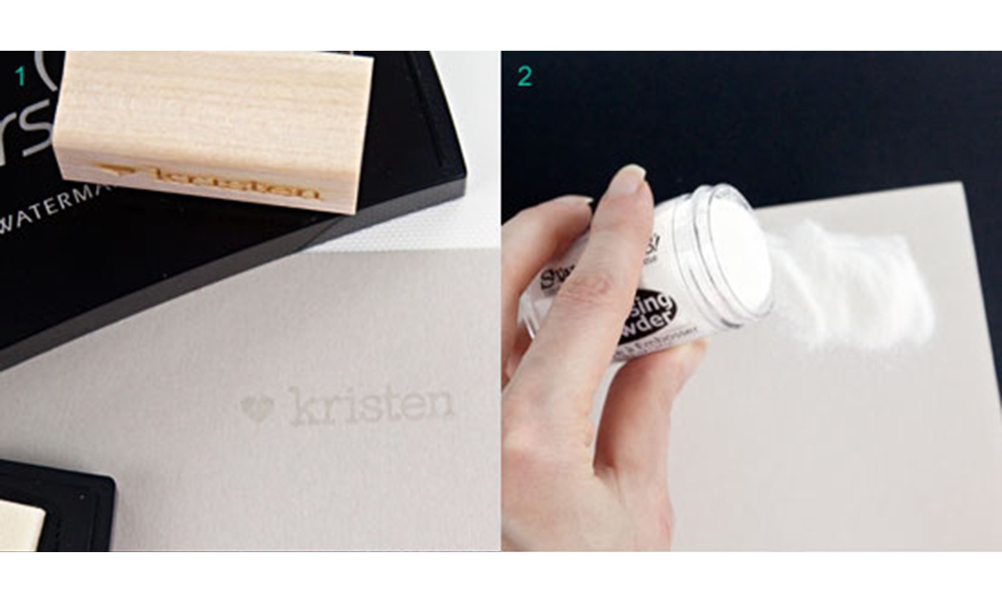 adding embossing powder