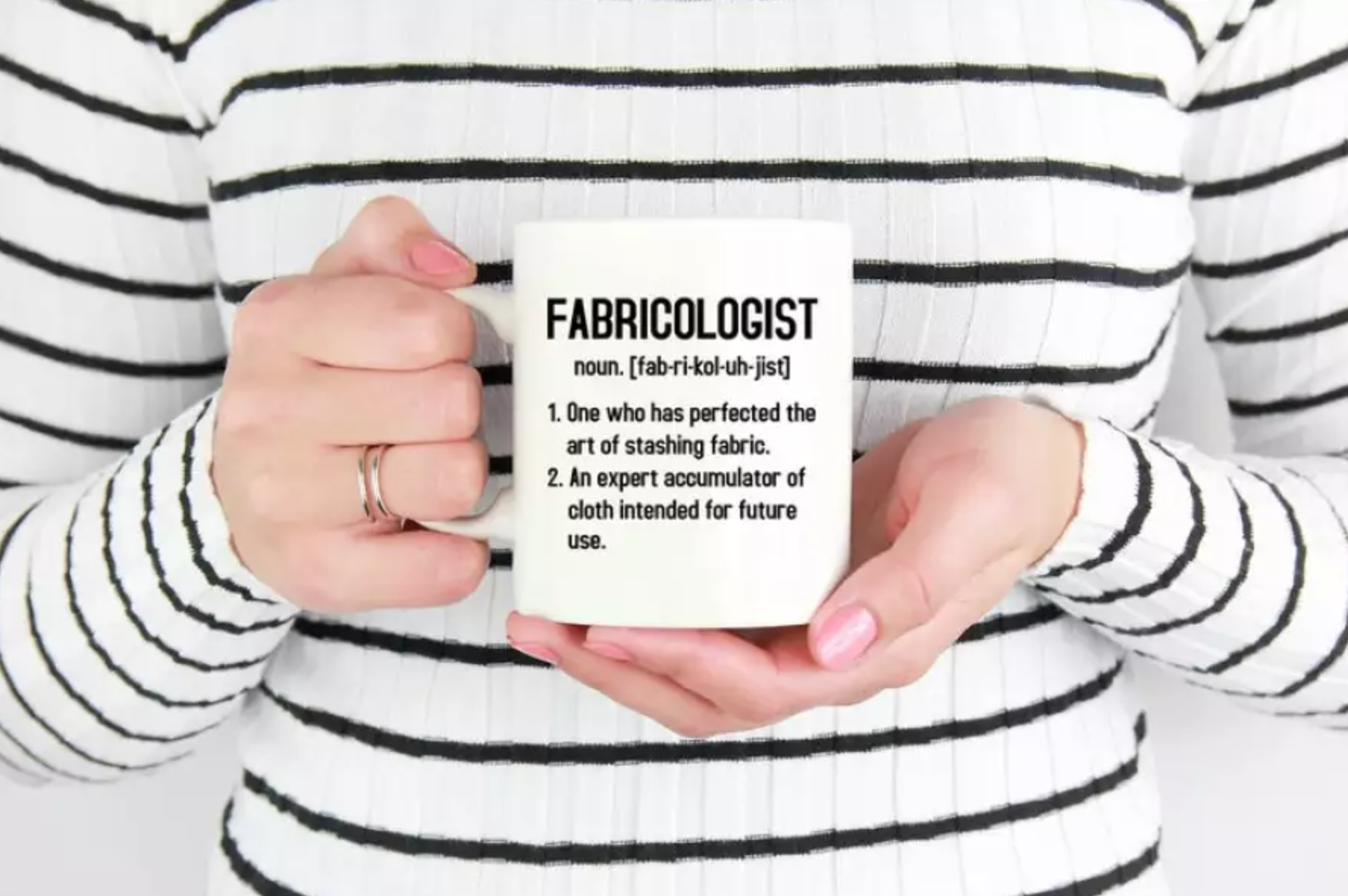 fabric themed mug