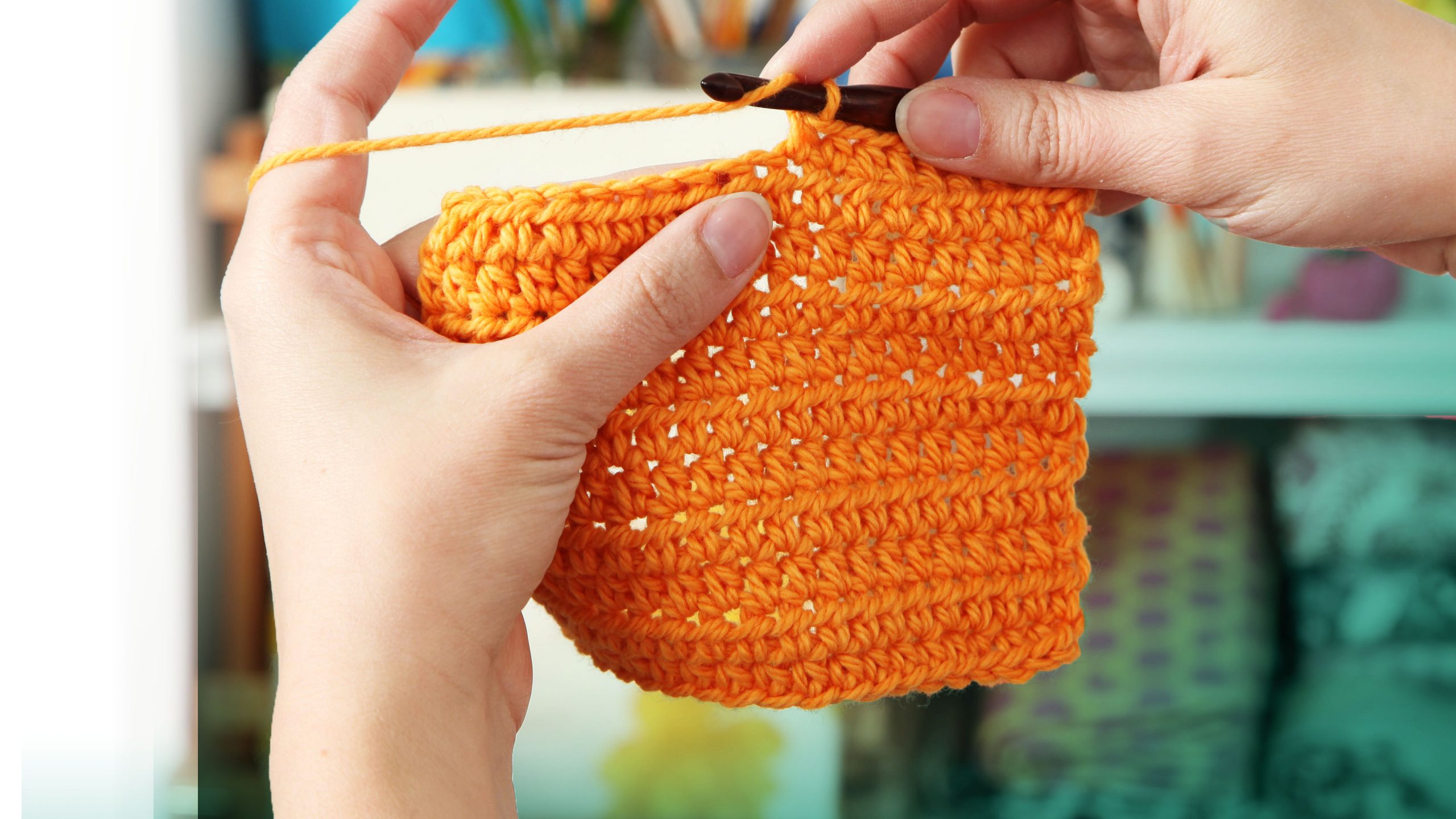Crocheting orange