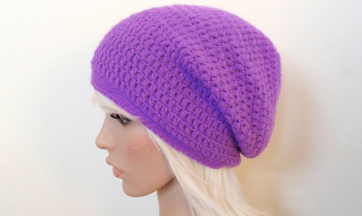 Slouchy purple beany