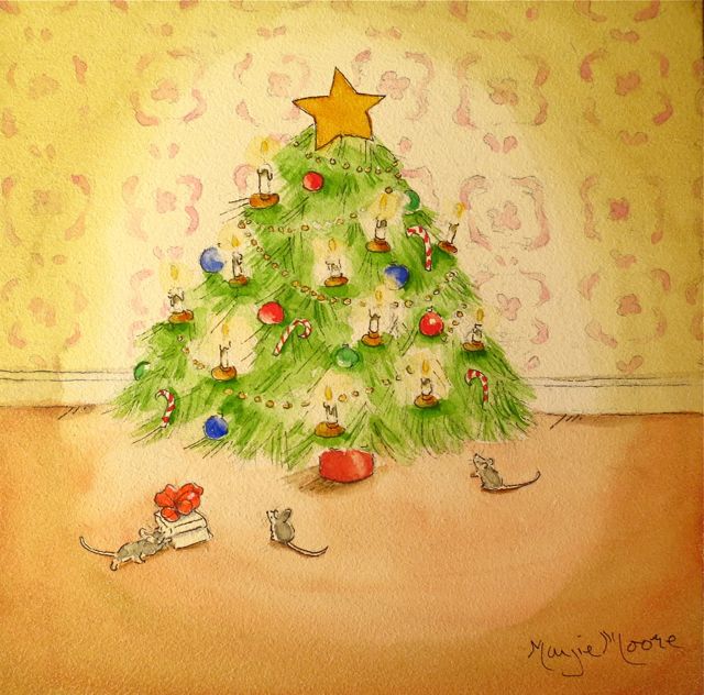 christmas tree pencil drawings