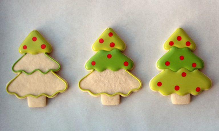 Decorated Christmas Tree Cookies 