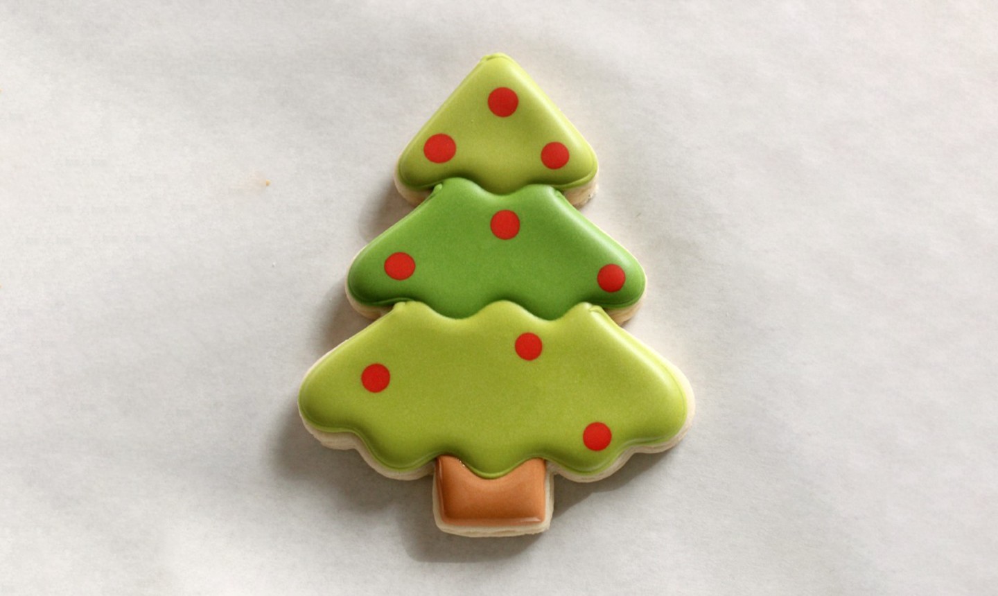 flooded christmas tree cookies