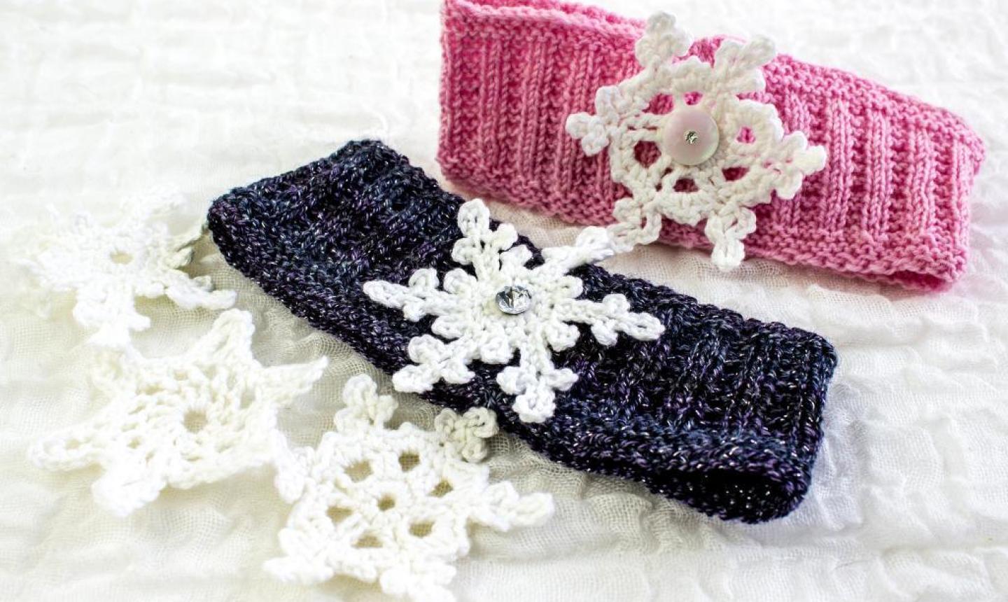 snowflake knit headband