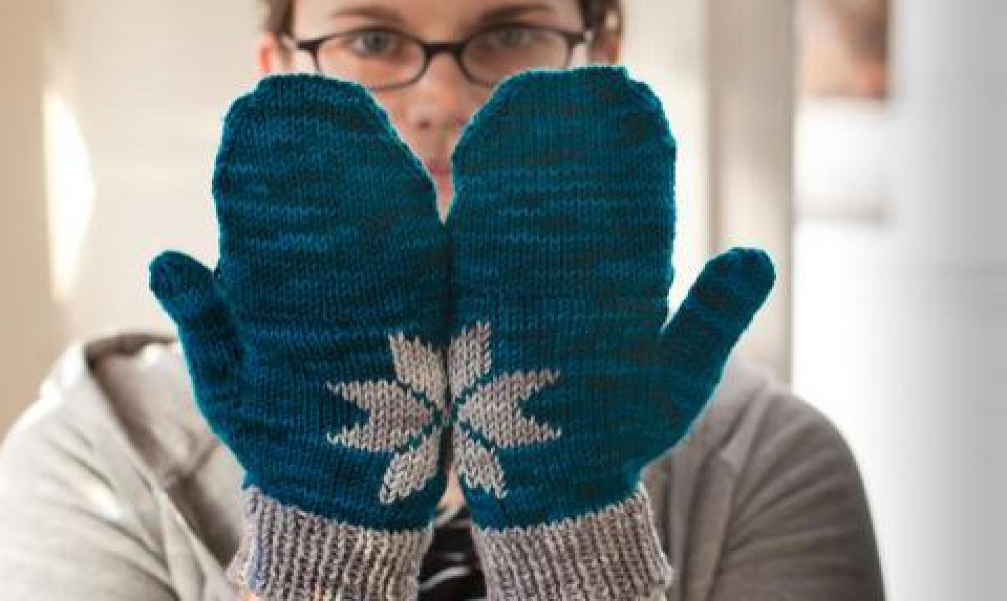 snowflake mittens