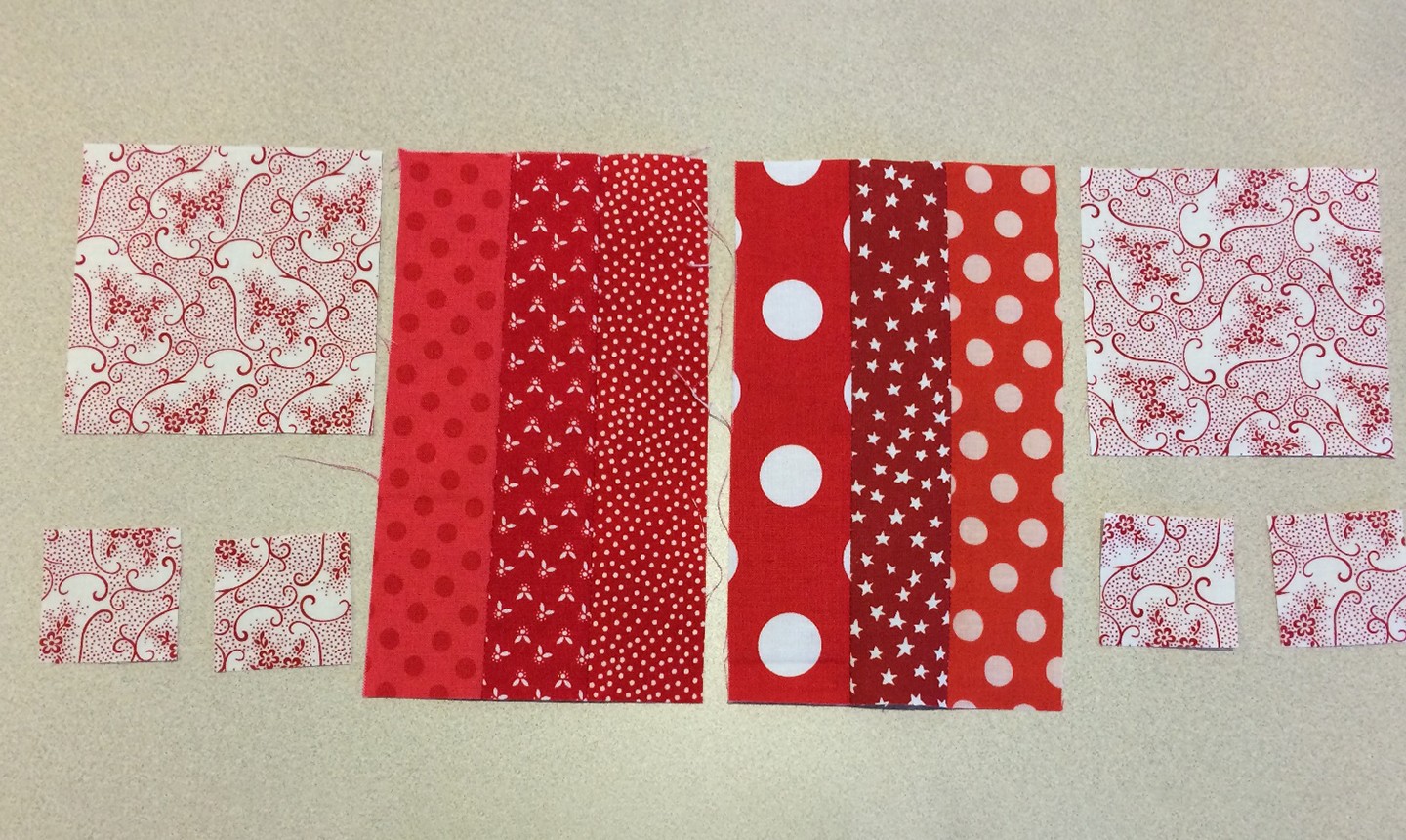 heart block fabric strips