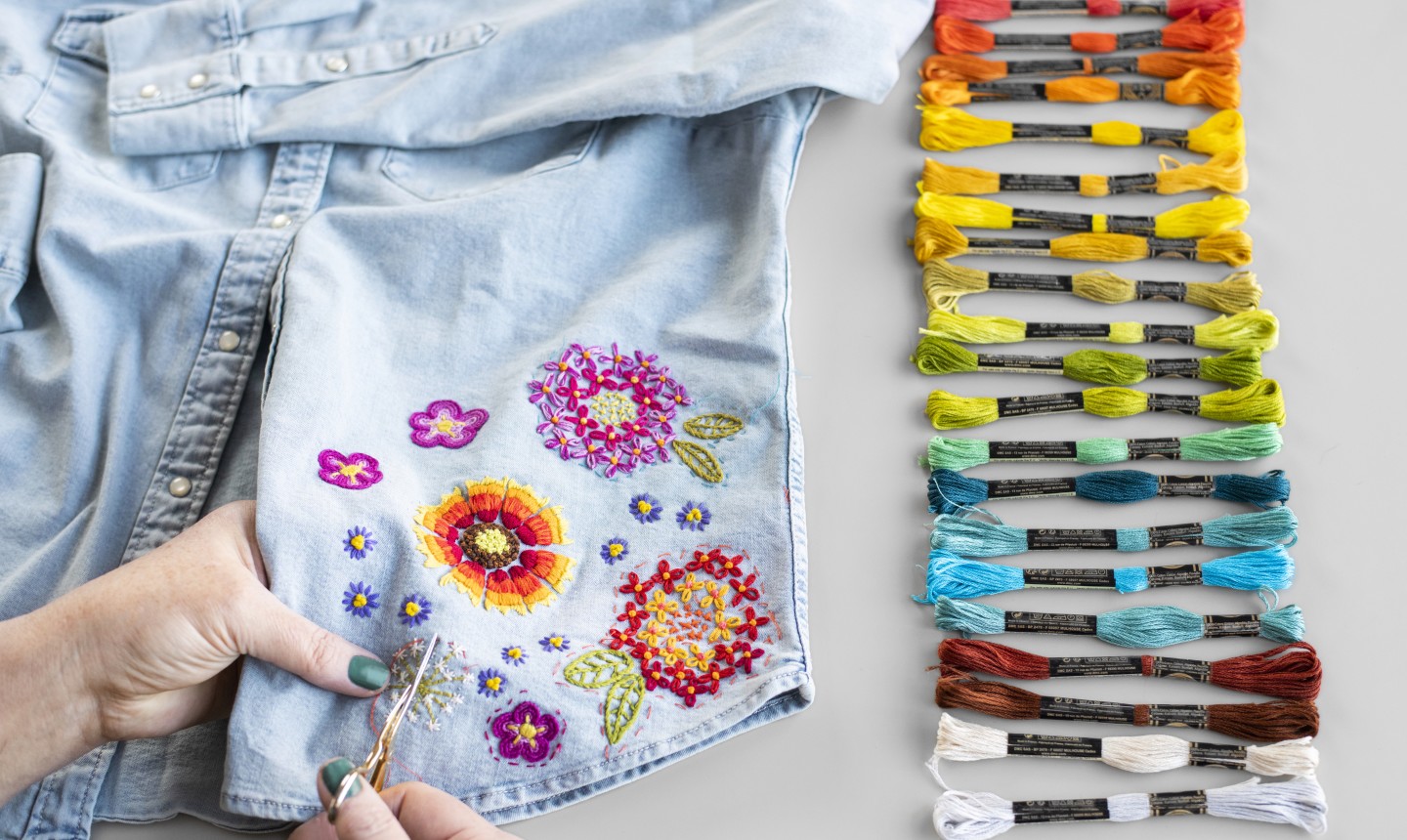 EMBROIDERED LEGGINGS: USE YOUR BEGINNER EMBROIDERY KNOWLEDGE TO