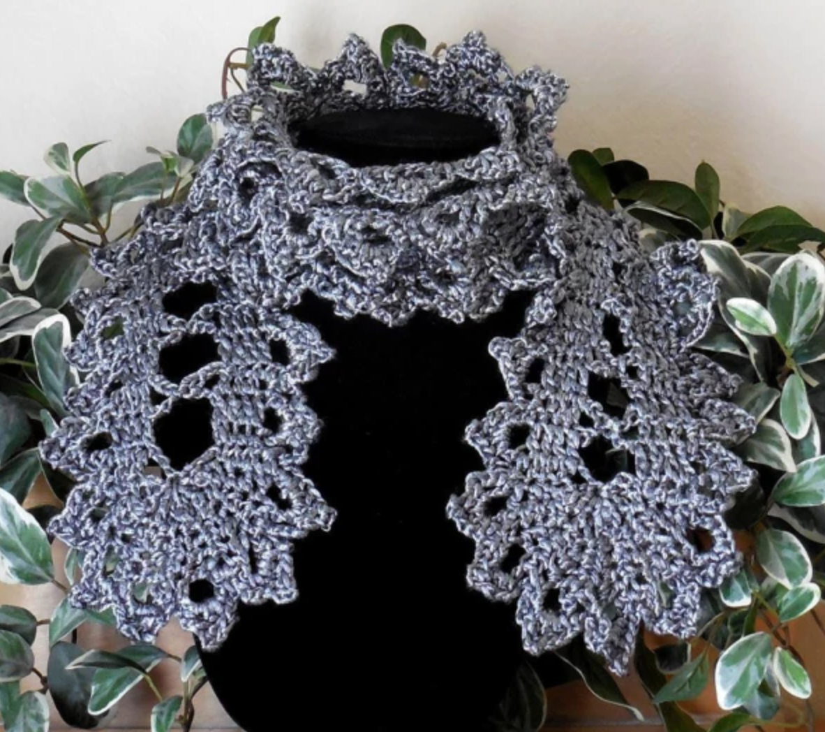 crochet lacy scarf