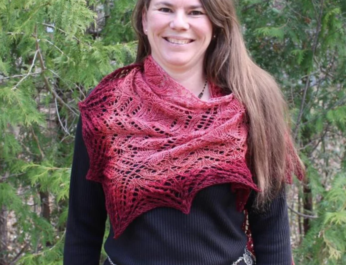 woman wearing pink knit scarf