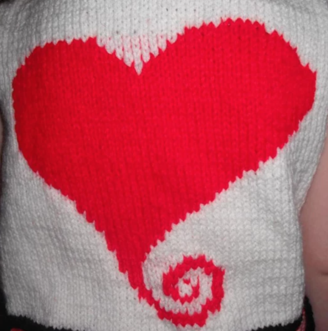 knit swirl heart