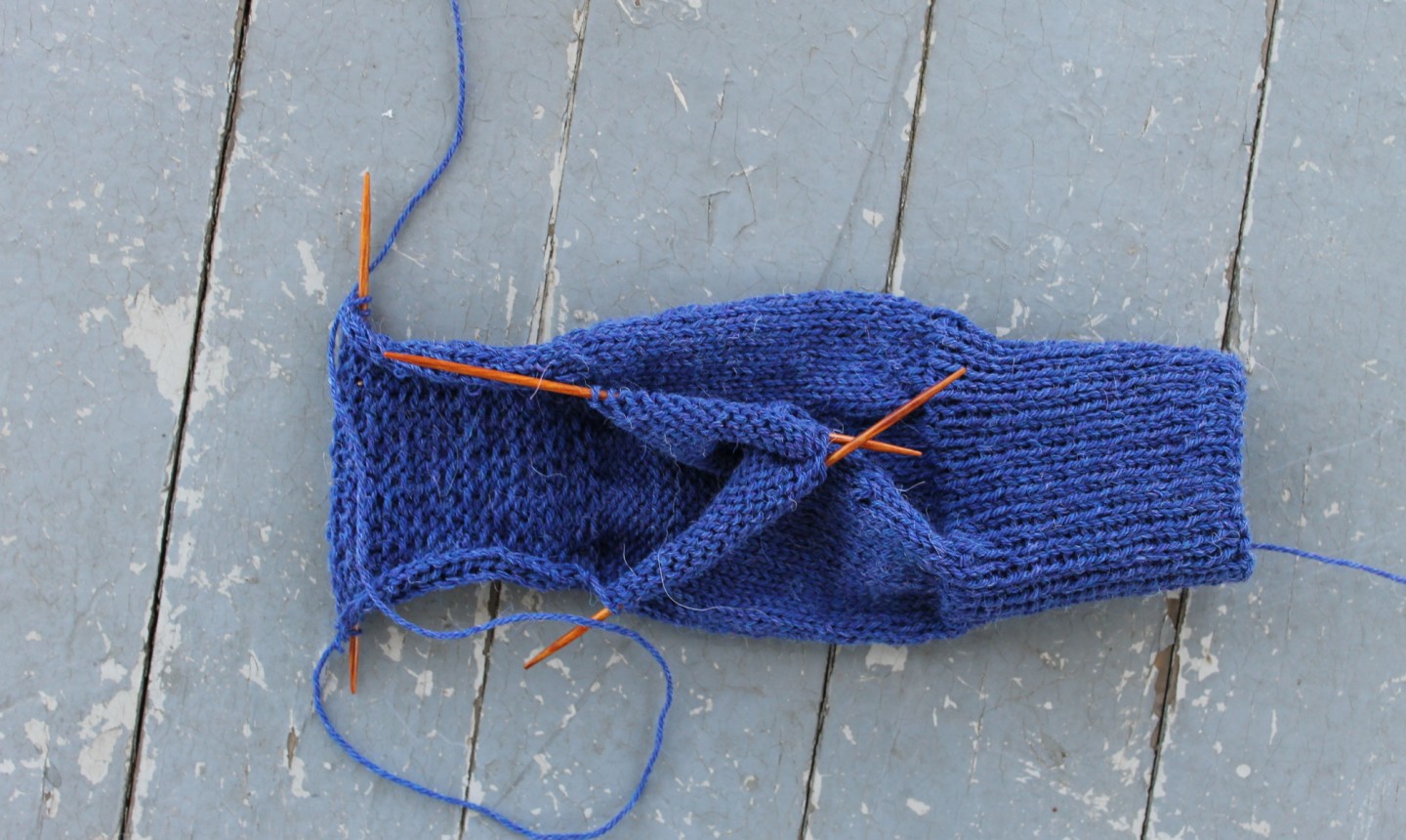 knit sock heel wip