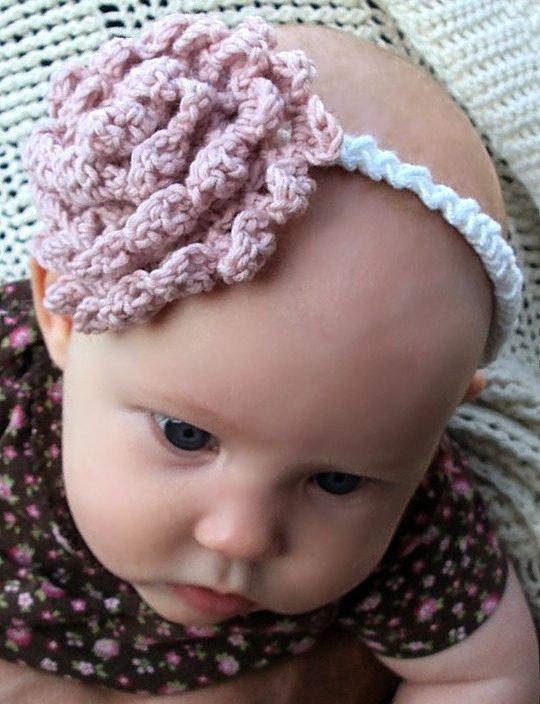 crochet carnation headband