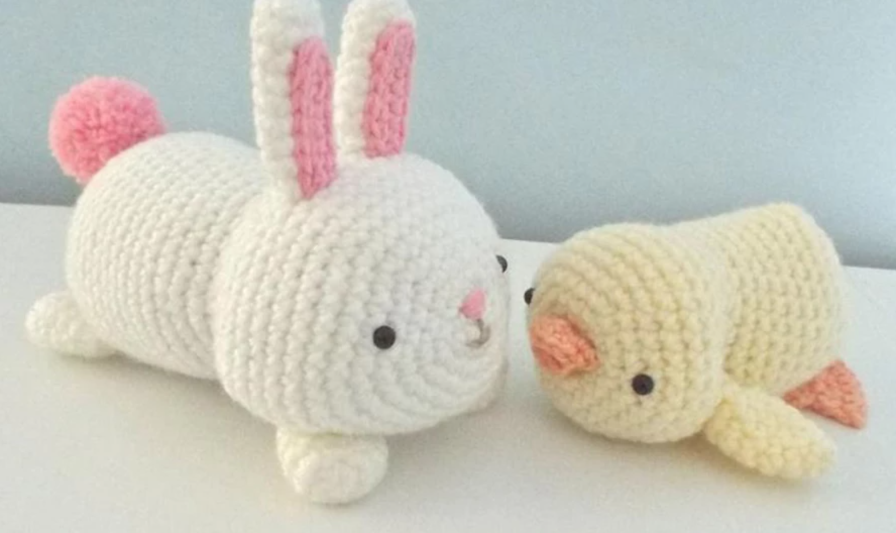 amigurumi chick and bunny