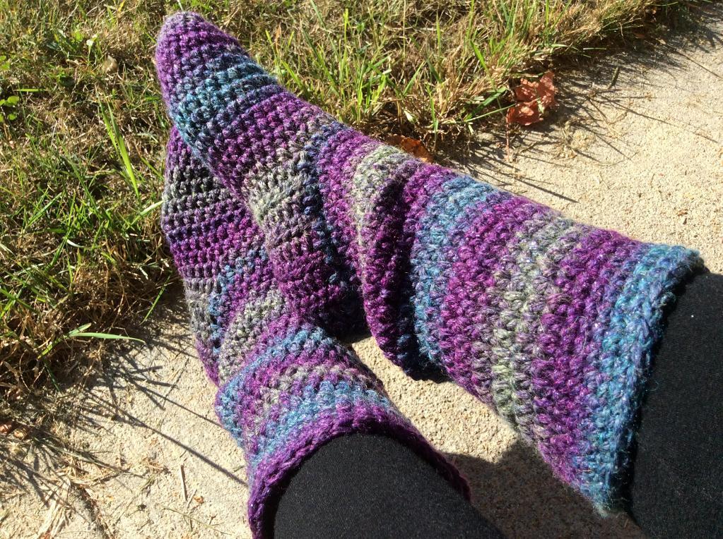 crochet slipper socks free pattern