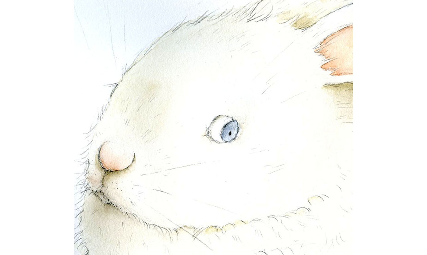 Premium Photo  A watercolor drawing of a bunny with big eyes.