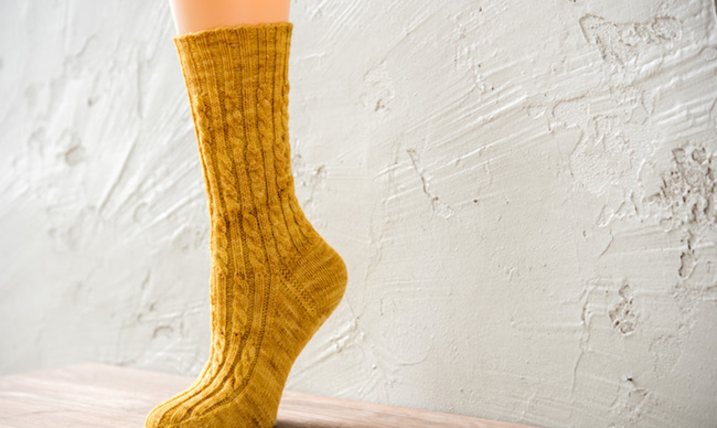 knit golden sock