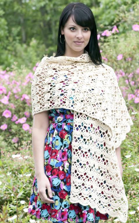 lacey arches stole crochet shawl