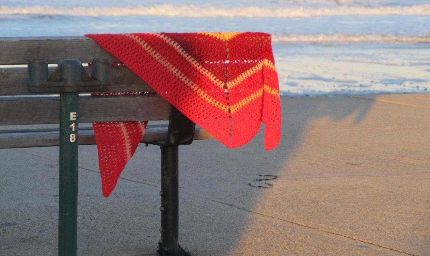 shawl at the beach