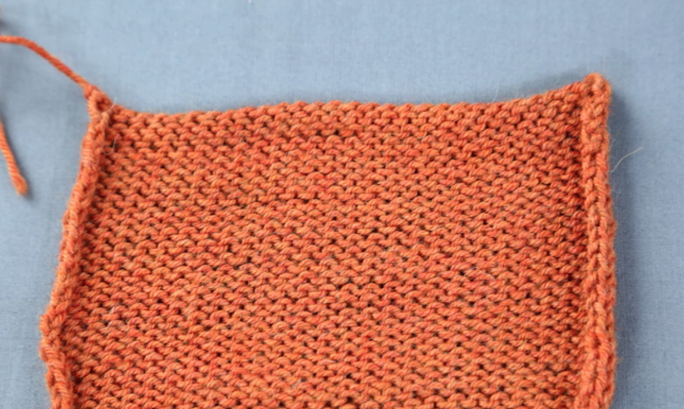 curling stockinette stitch swatch