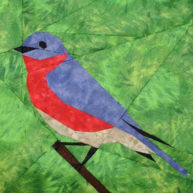 paper pieced bluebird