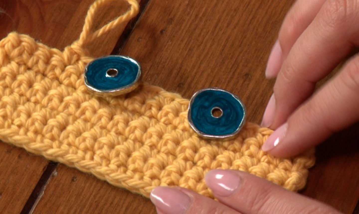 How to Thread Small Button Holes with Yarn - and No Needle!