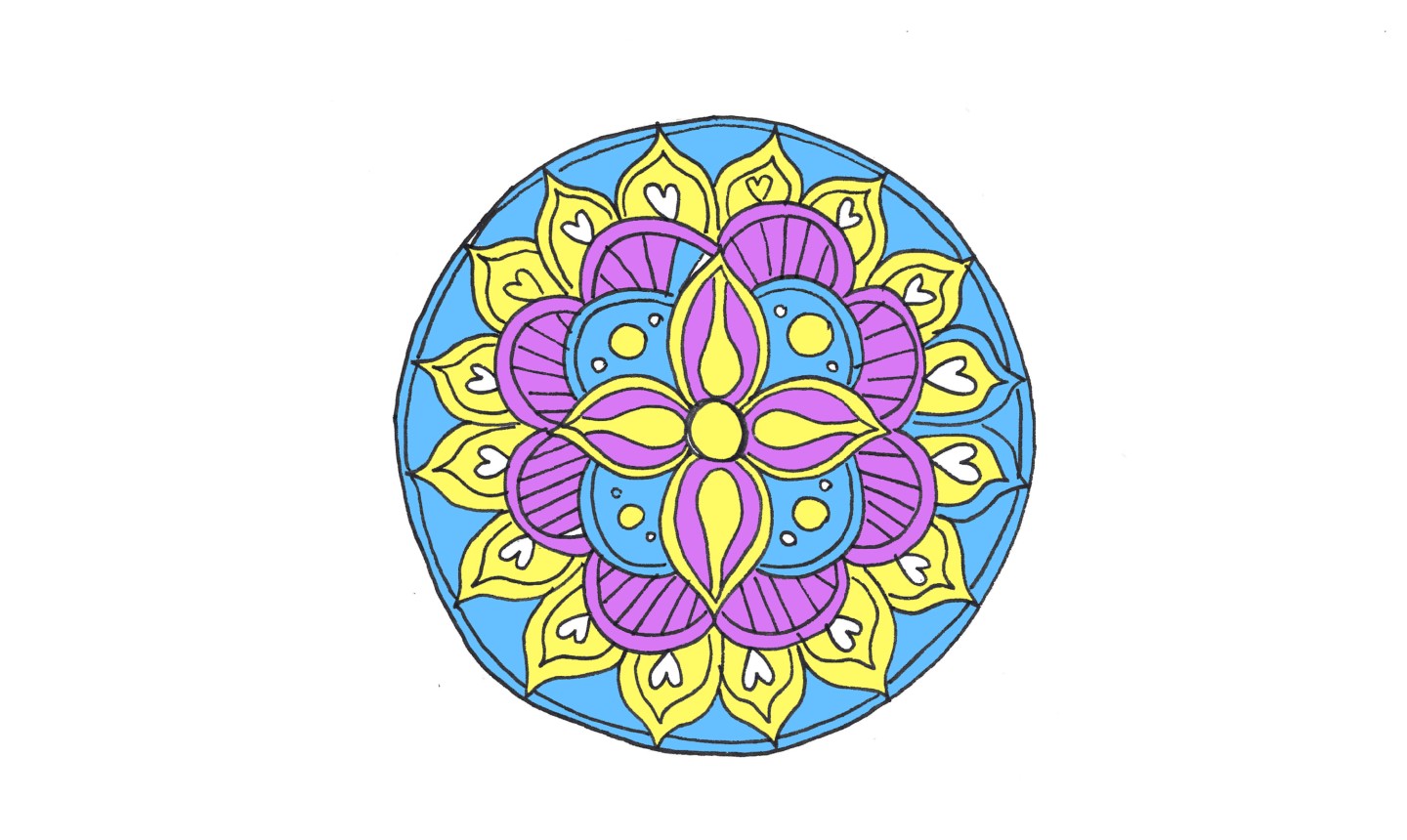 Featured image of post Mandala Drawing Easy With Colour - This makes it easy if you&#039;re new to coloring mandalas or if you&#039;re looking for something a bit challenging.