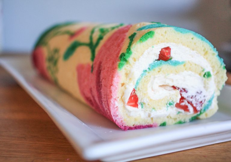 Delicious Cake Design: FREE Patterned Roll Cake Recipe + Tutorialarticle featured image thumbnail.