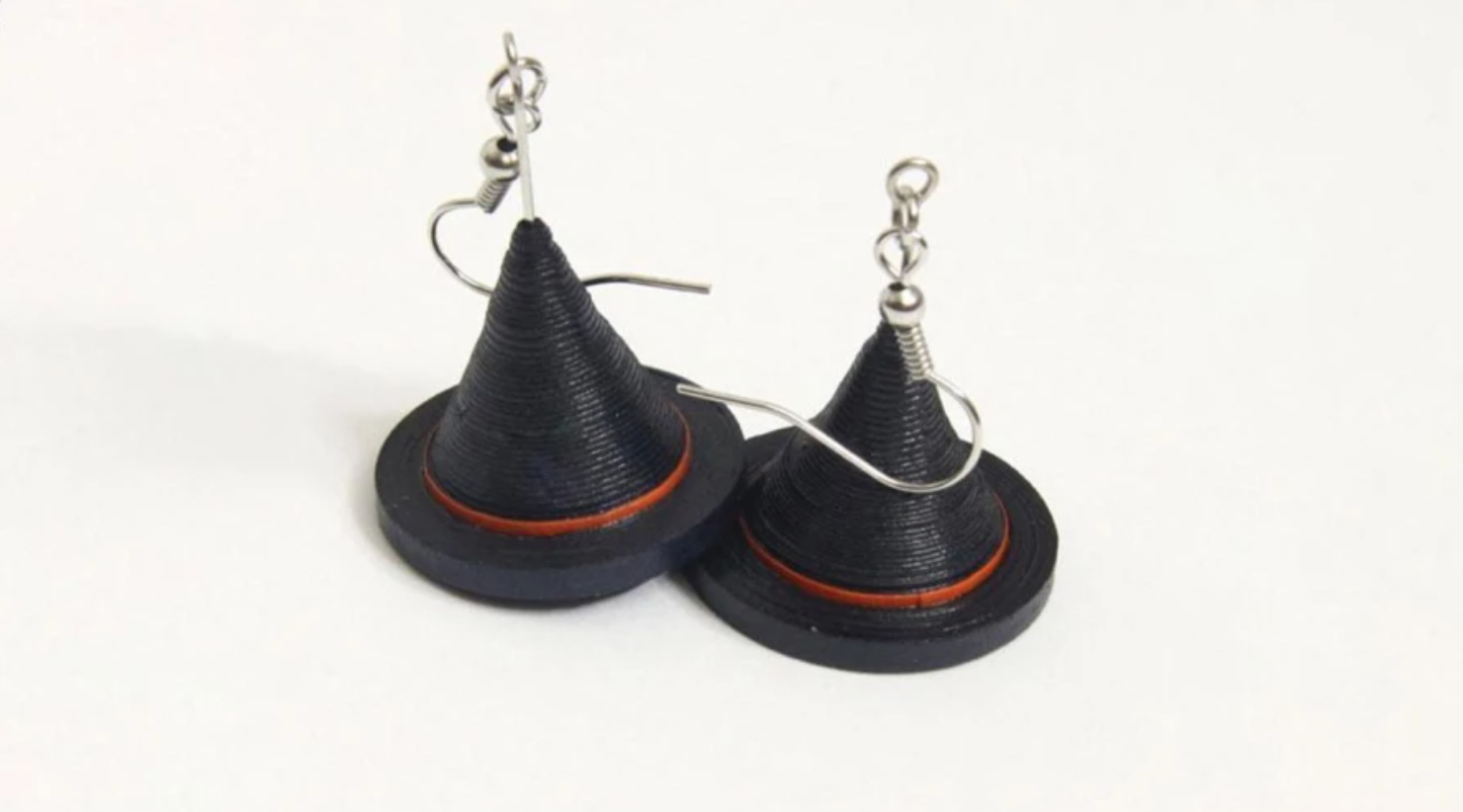 quilled witch hat earrings