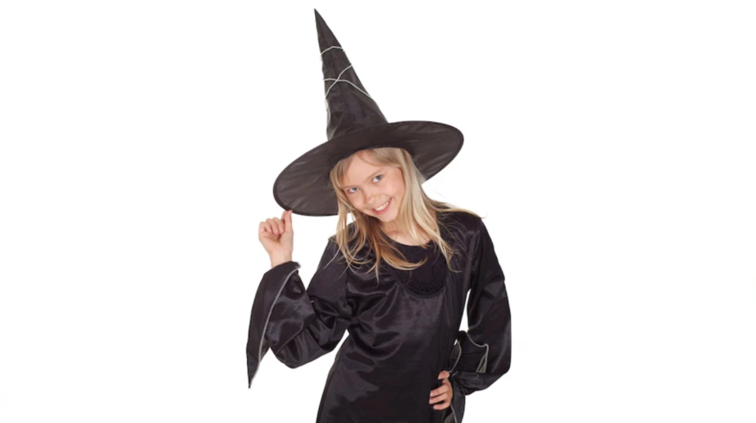 girl wearing a witch costume