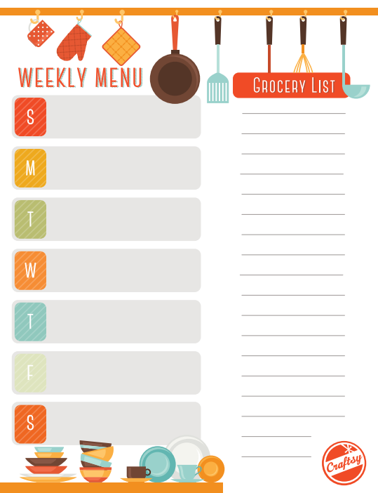 get a free printable weekly meal planner on bluprint