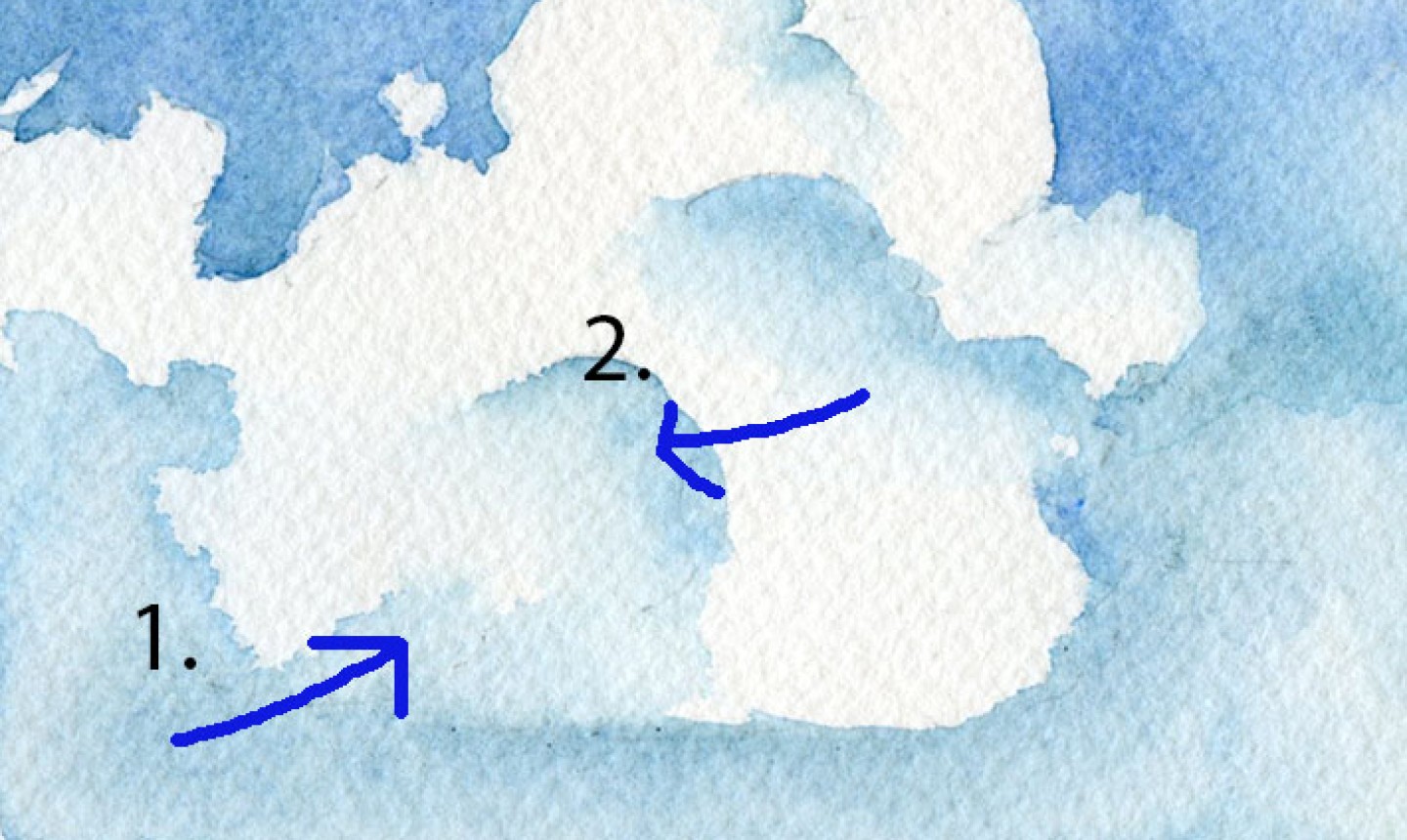 tutorial: how to paint clouds with watercolor + white gouache 