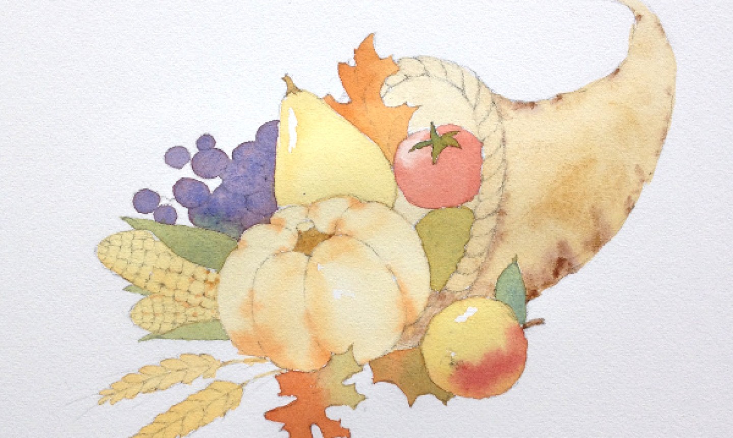 Painted cornucopia sketch