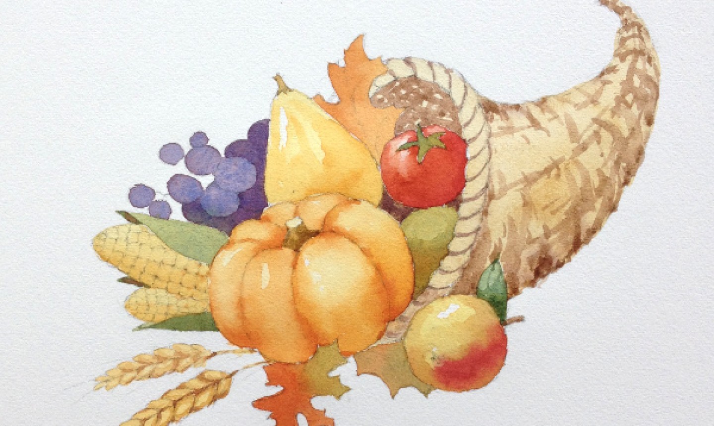 Additional paint on cornucopia sketch