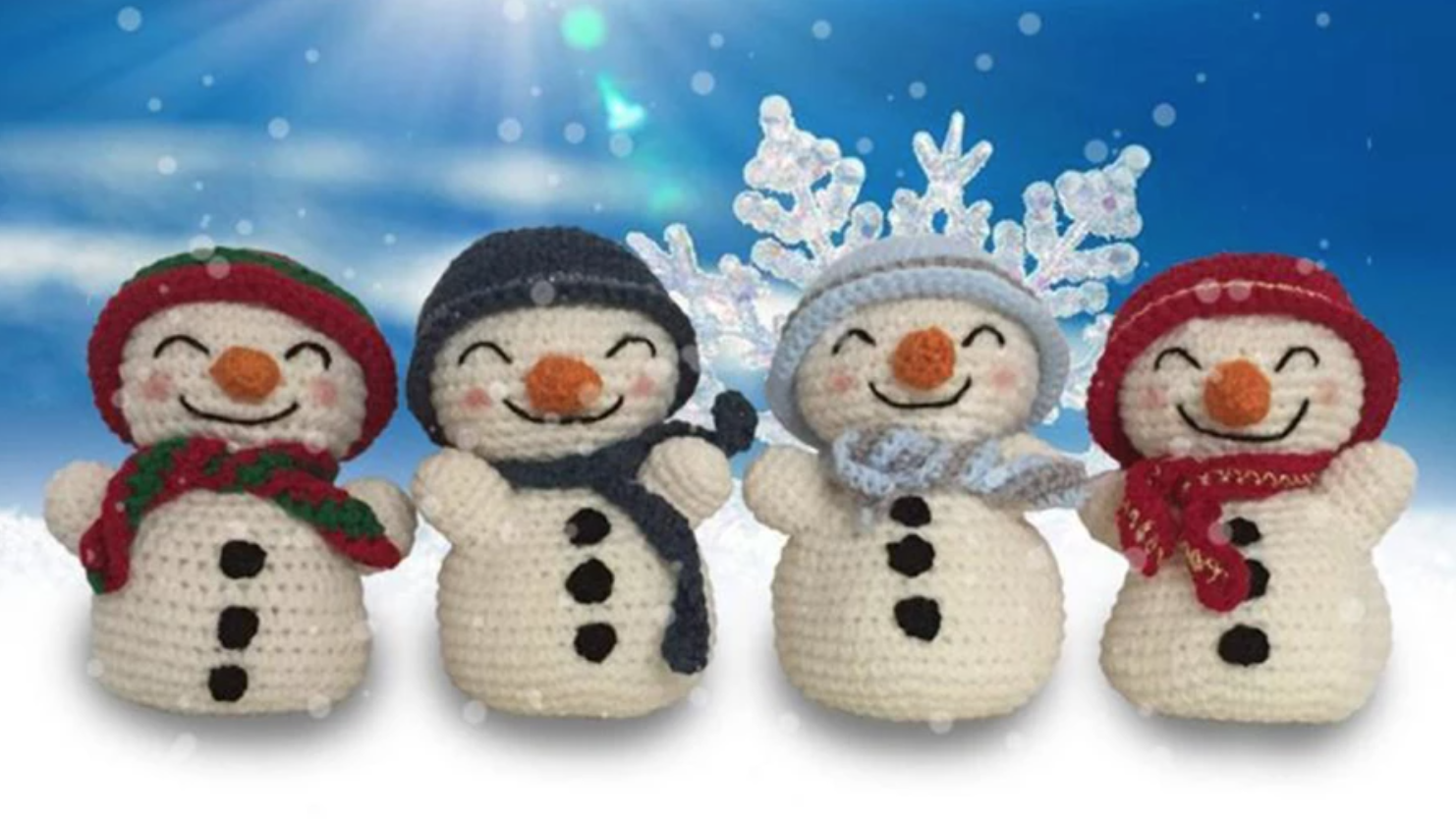happy crochet snowmen