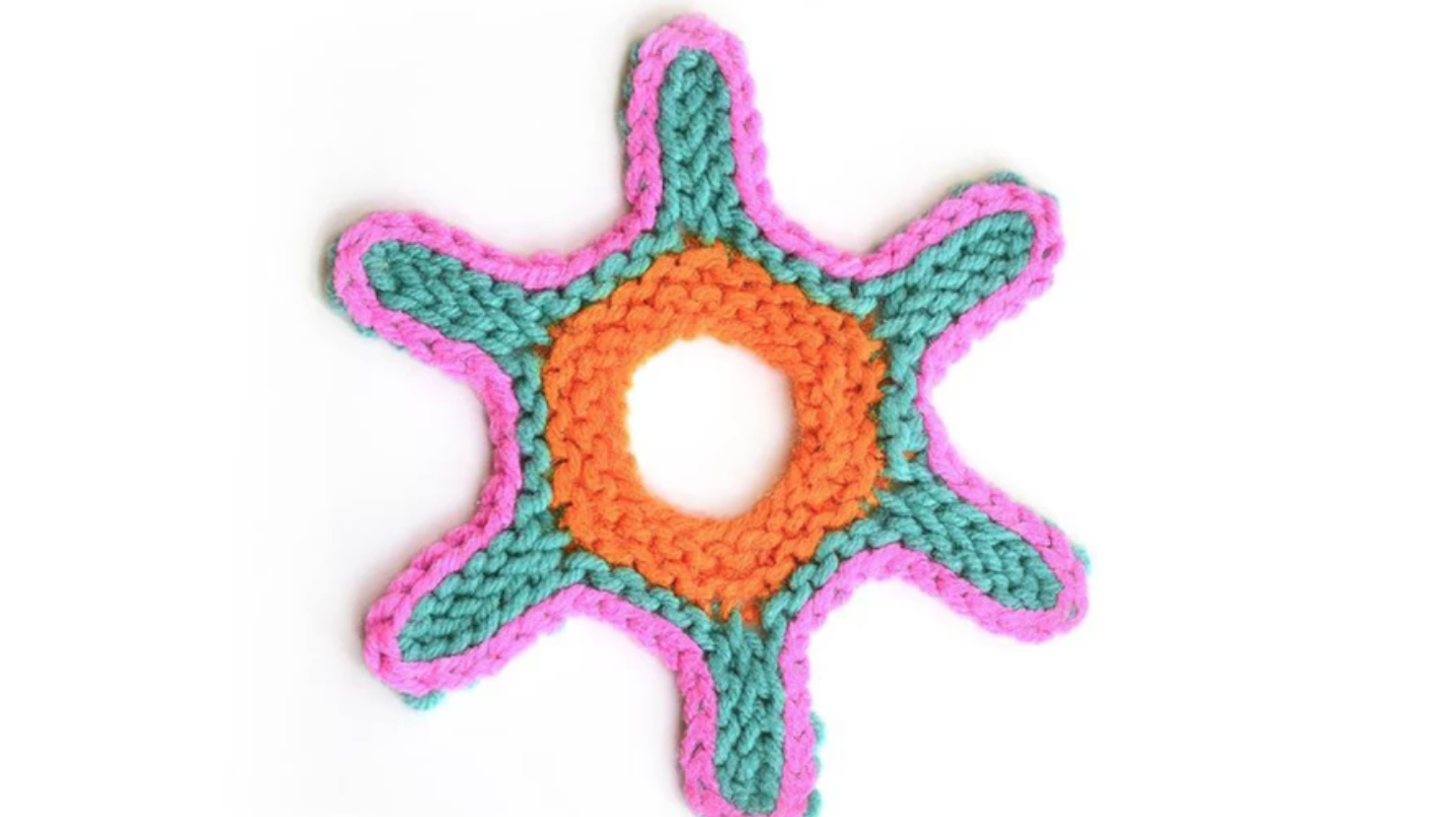 neon knit abstract star