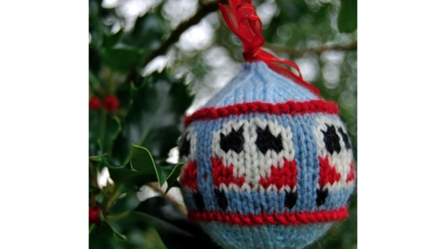 knit camper van ornament