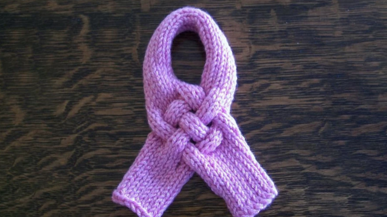 knit breast cancer ribbon