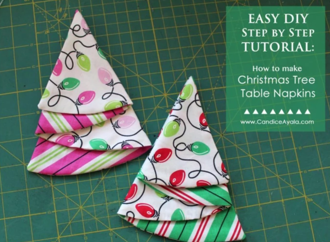 folded christmas tree napkins