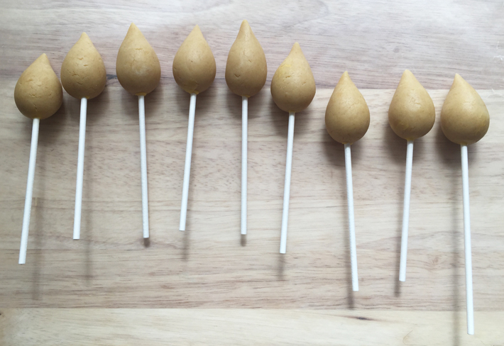 flame cake pops on sticks