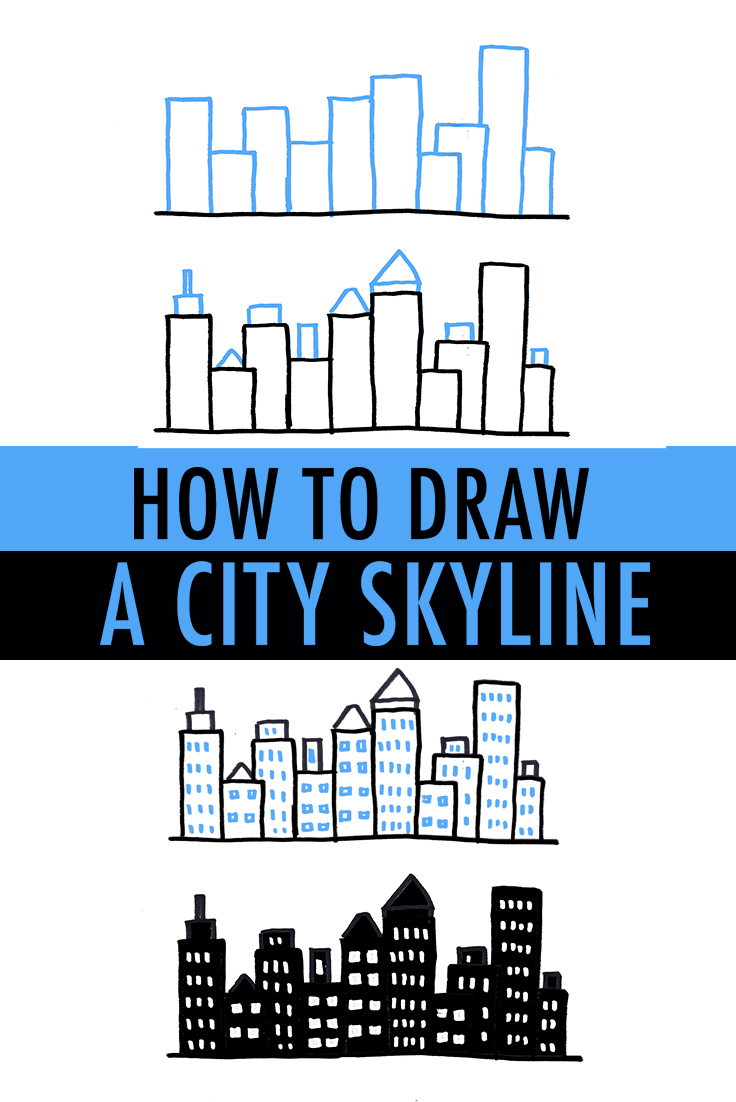 Simple city sketch  City sketch City drawing Cartoon house