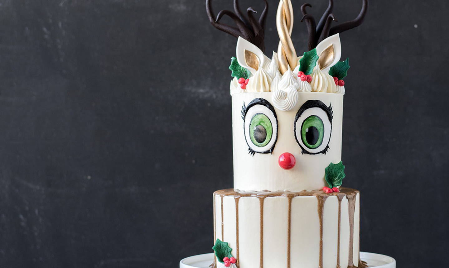 christmas unicorn cake