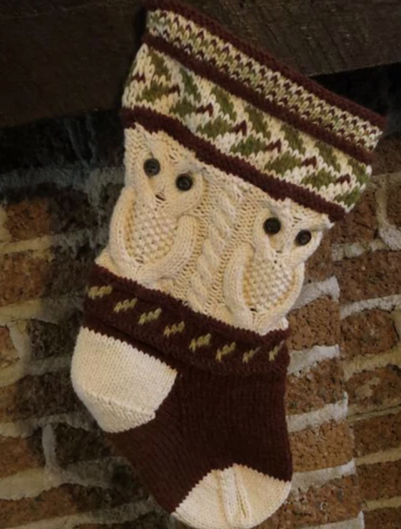 owl knit stocking