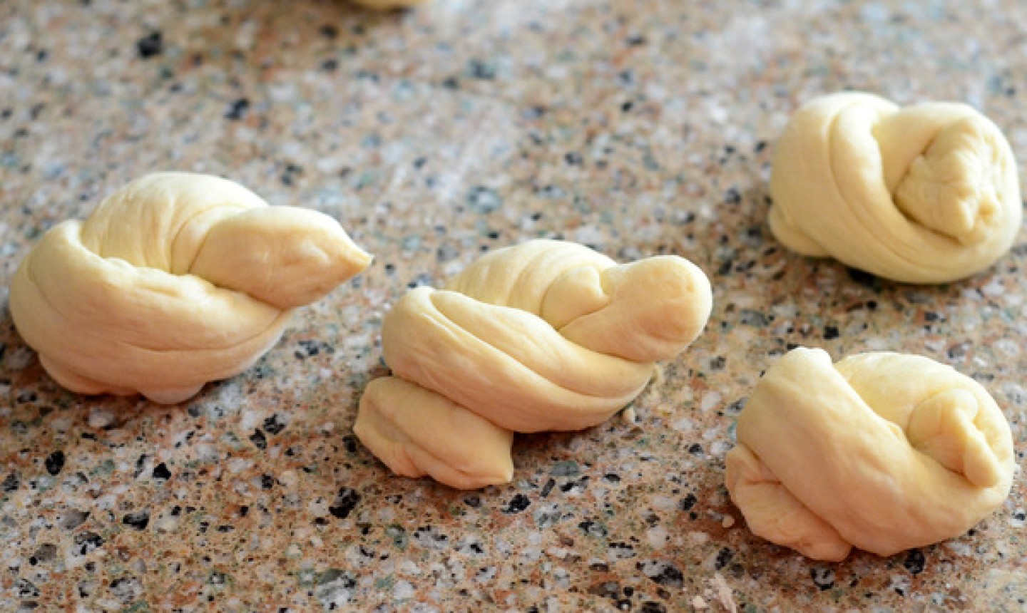 twisted garlic knot dough